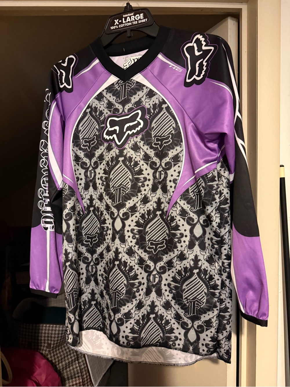 Fox Purple and Black Kids Long-Sleeve Jersey